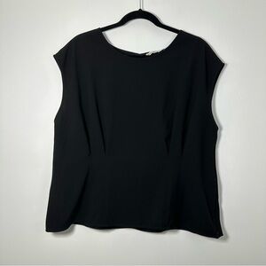 Abercrombie & Fitch Black Cap-Sleeve Blouse